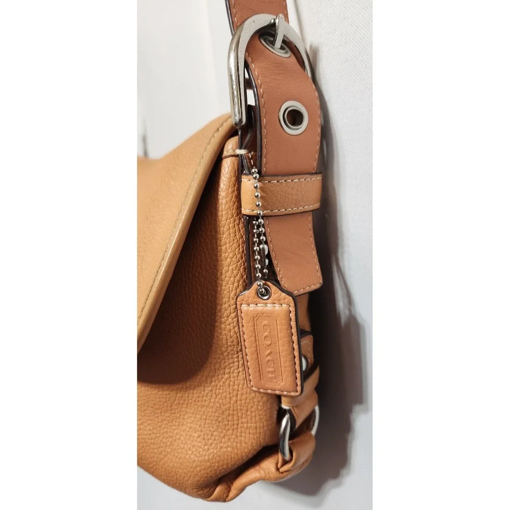 Coach  Legacy Turnlock Flap Pebbled Leather Shoulder Bag F15170 Turnlock Ginger